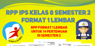 RPP IPS Kelas 8 semester 2 format 1 lembar