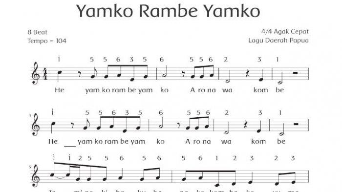 lagu yamko rambe yamko dinyanyikan dengan tempo